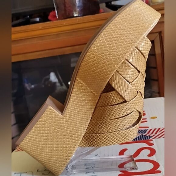 KATY PERRY Women's The BUSY BEE Criss Cross SLIDE Wedge Sandals TRANQUIL BLUE - Picture 9 of 10